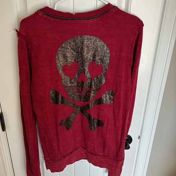 Sinful skull leopard & red sweatshirt brand new without tags . Super rare - Picture 2 of 4